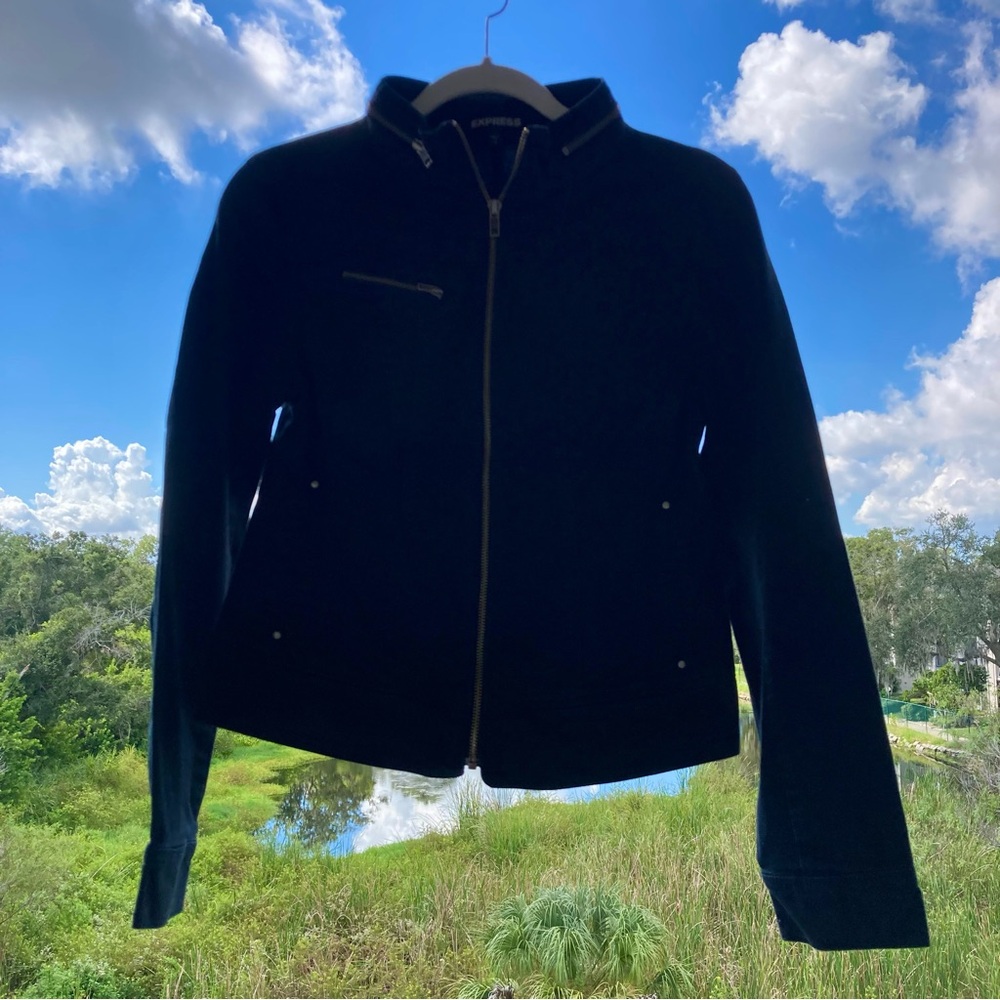 Express Black Jacket with Zip Closure